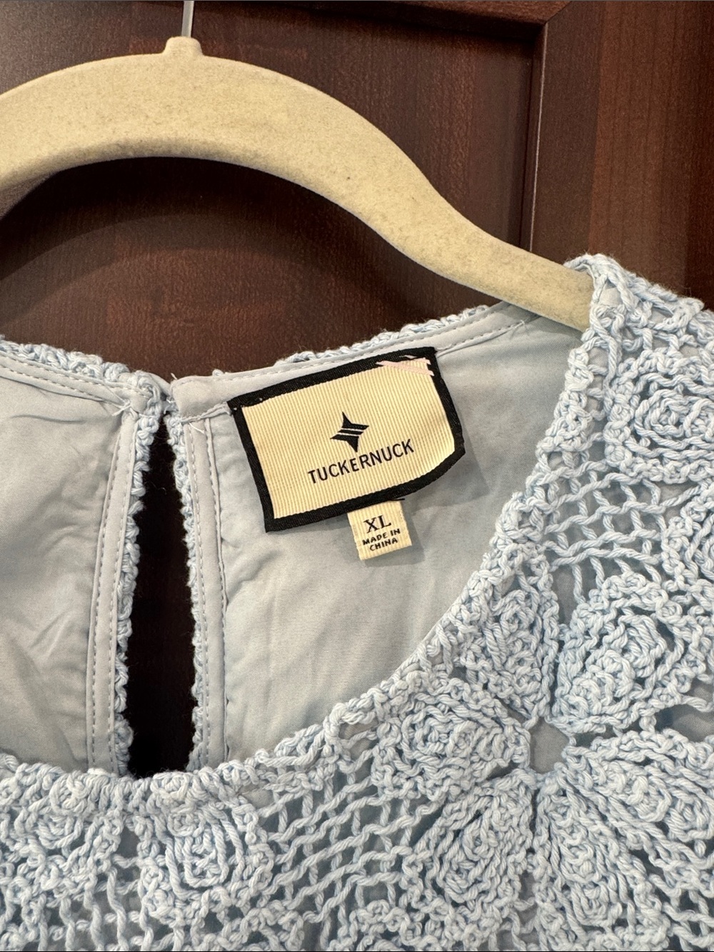 Tuckernuck Light Blue Lace Crochet Mini Dress - Picture 2 of 7